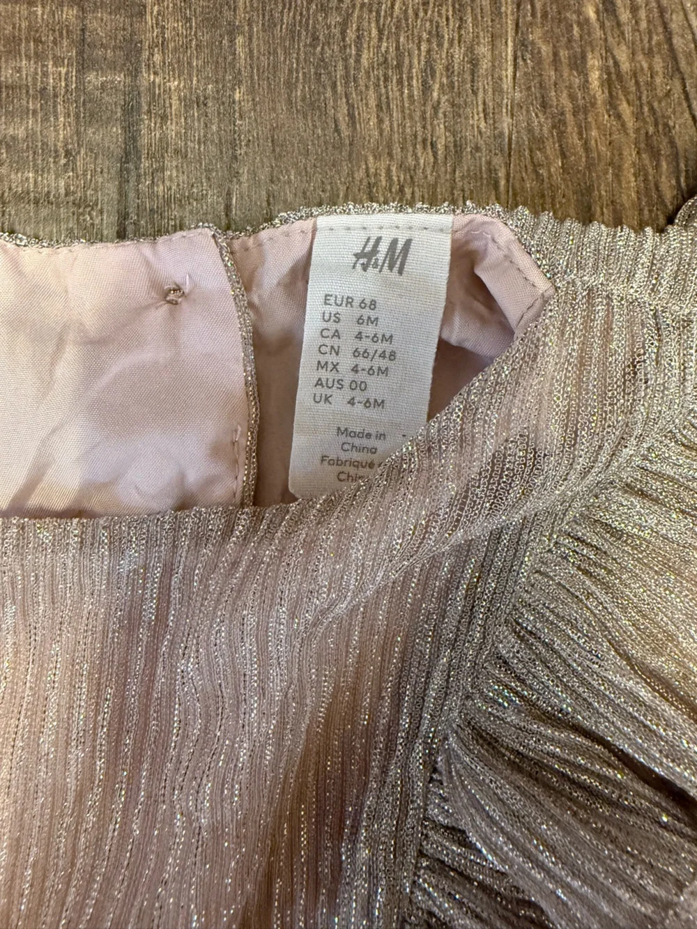 H&M Pale Pink Shimmer Girls' Party Dress